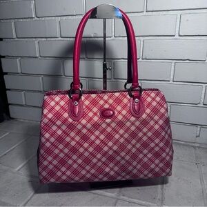 Beanpole red and white purse with multiple pockets